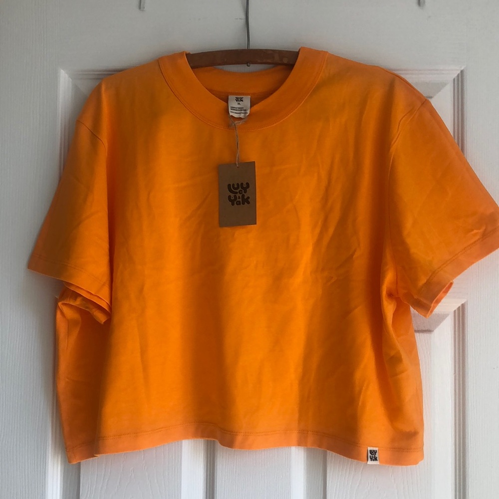 Lucy & Yak zola tee in flame orange XL